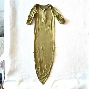 Posh Peanut NB Sleeping‎ Gown Army Green Viscose Bamboo Pajama Military Cozy